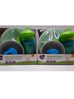 Tableware Gift Set Lot of 2 Unisex Kids 4+ Months Blue Green Parents Choice